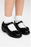 Girls Black Patent Mary Jane School Shoes with Bow-BS-MACHA