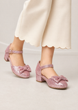 Kids Pink Glitter Shoes BS-608