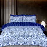 Greek Blue Duvet Cover Set - 100% Cotton for a Stylish Bed