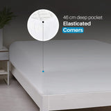 200 Thread Count 46cm Fitted Sheet - 100% Egyptian Cotton, White