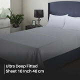 200 Thread Count 46cm Fitted Sheet - 100% Egyptian Cotton, White