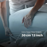 200 Thread Count 30cm Fitted Sheet - 100% Egyptian Cotton, White