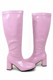 Ladies Womens Fancy Dress Party GO GO Boots 1960s & 1970s Pink GoGo boots