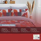 Pure Cotton Printed Duvet Cover Set - Premium Quality - Geometric Pattern Multi