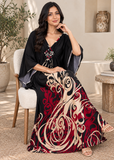 Women’s Black & Red Bohemian Oversized Maxi Kaftan Dress – One Size