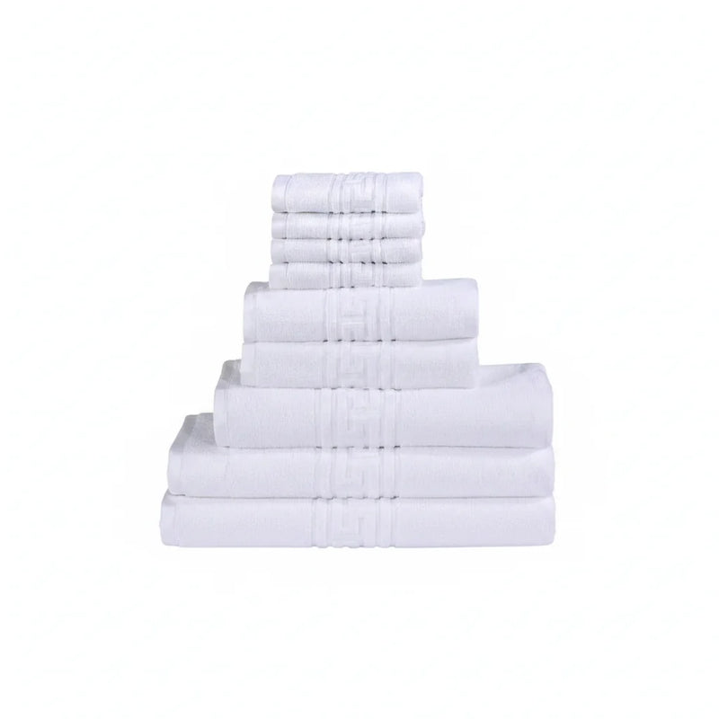 Luxurious Egyptian Cotton White Towels - 600 GSM - Set of 8