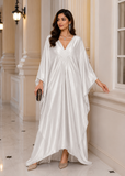 Women's White Luxury Kaftan Maxi Dress