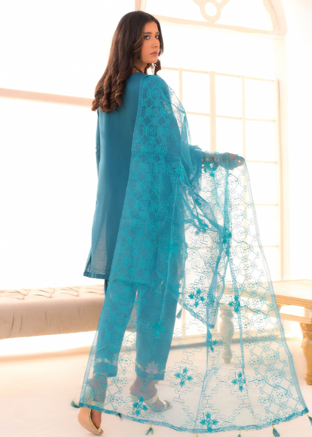 Inayas Embroidered  Linen 3 Piece Suit I-101