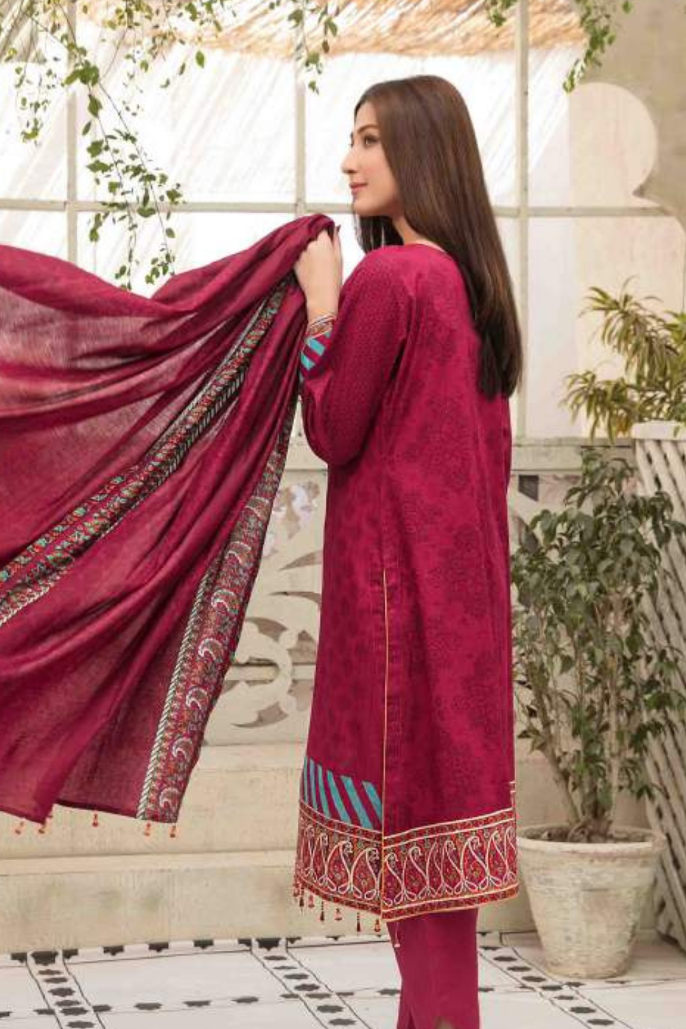 Tawakkal Embroidered Lawn 3 Piece Suit D-6589