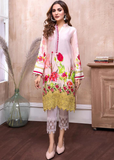 Adan Libas Digital Embroidered Lawn 1 Piece Kurti Pink Firm