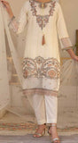 Rafia Embroidered Cotton 3 Piece Suit FG78