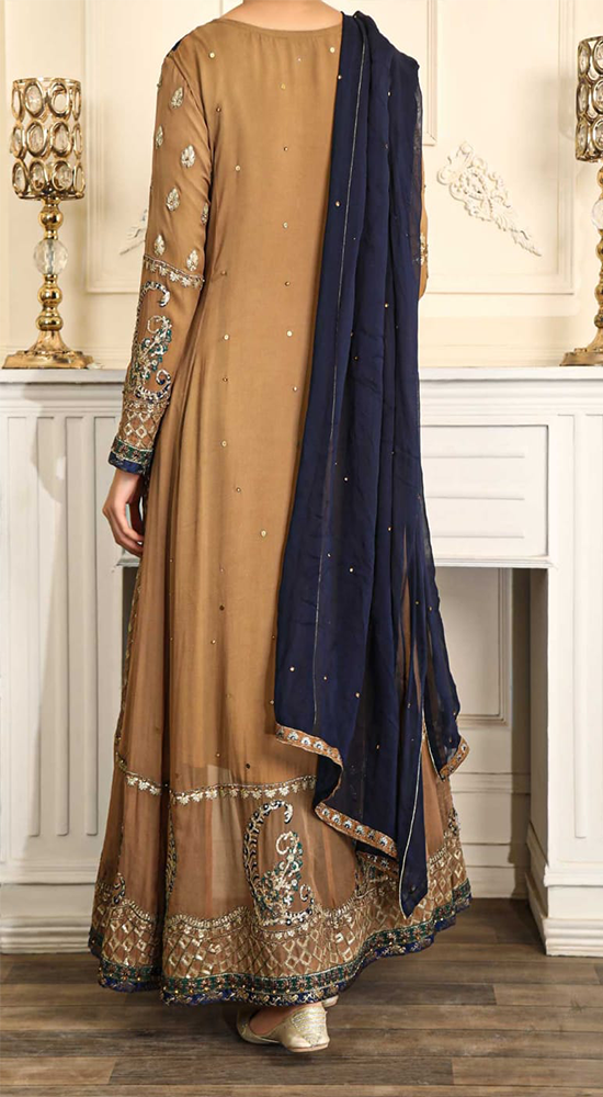 Rafia Embroidered Chiffon 3 Piece Suit N-2163