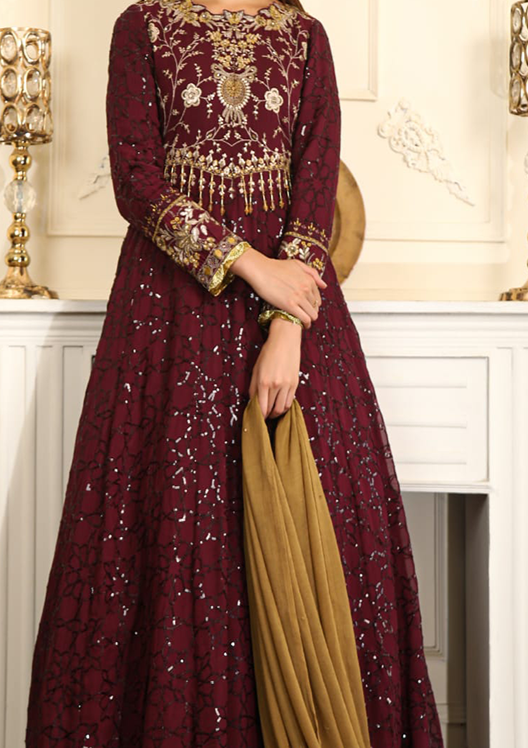 Rafia Embroidered Chiffon 3 Piece Suit N-2160